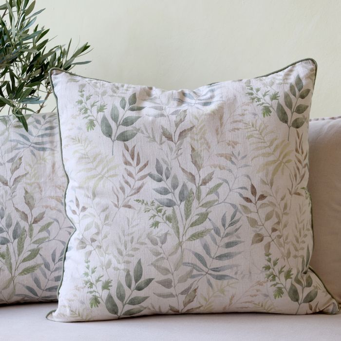 Chic Square Cushion Floral - Opal & Cream Pattern