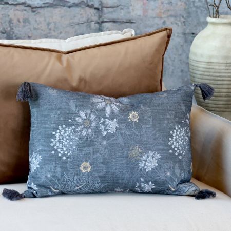Chic Rectangular Patterned Floral Cushion