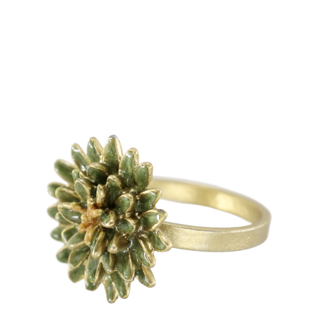 Vert Flower Metal Napkin Ring.
