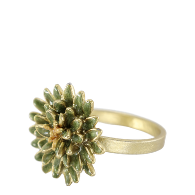 Vert Flower Metal Napkin Ring.