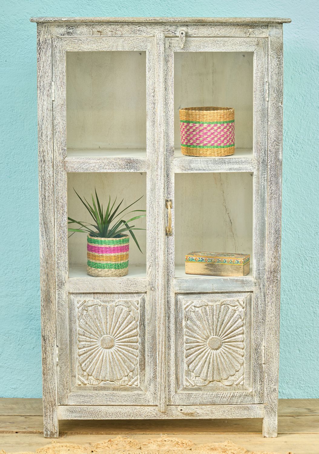 Tundra Vintage Style Fair Trade Glazed Cabinet Tundra Vintage Style Fair Trade Glazed Cabinet