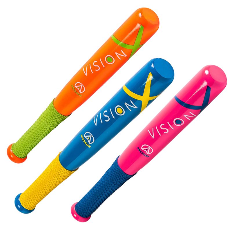 Aresson Vision X Rounders Bats in Orange Blue and Pink