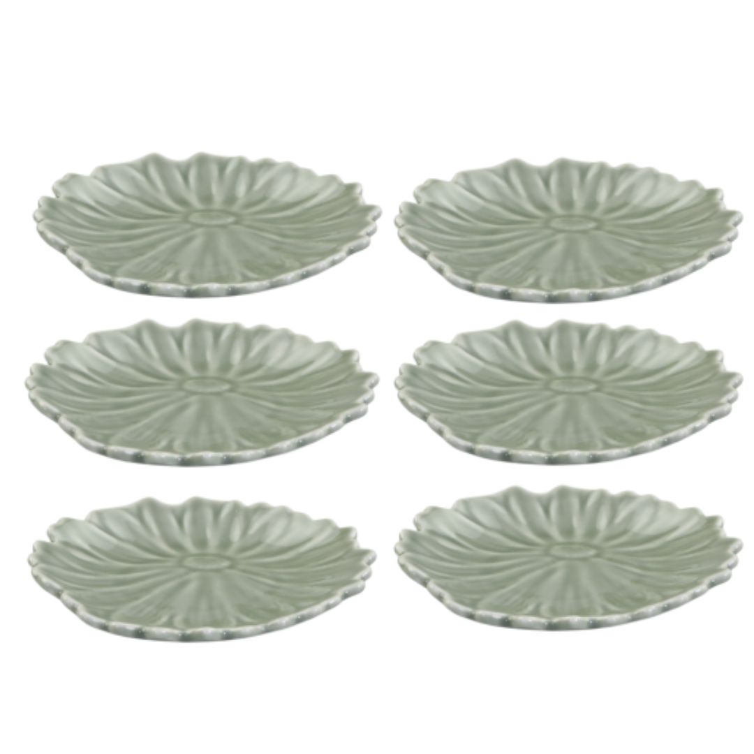 Water Lily Plate Set of Six - Verte