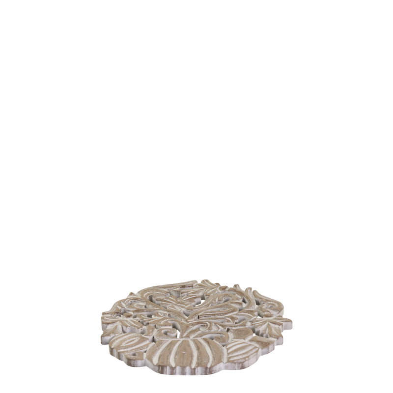 Set of Two Carved Wooden Trivets