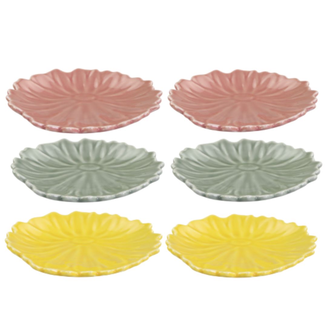 Water Lily Plate Set of Six  (mixed)