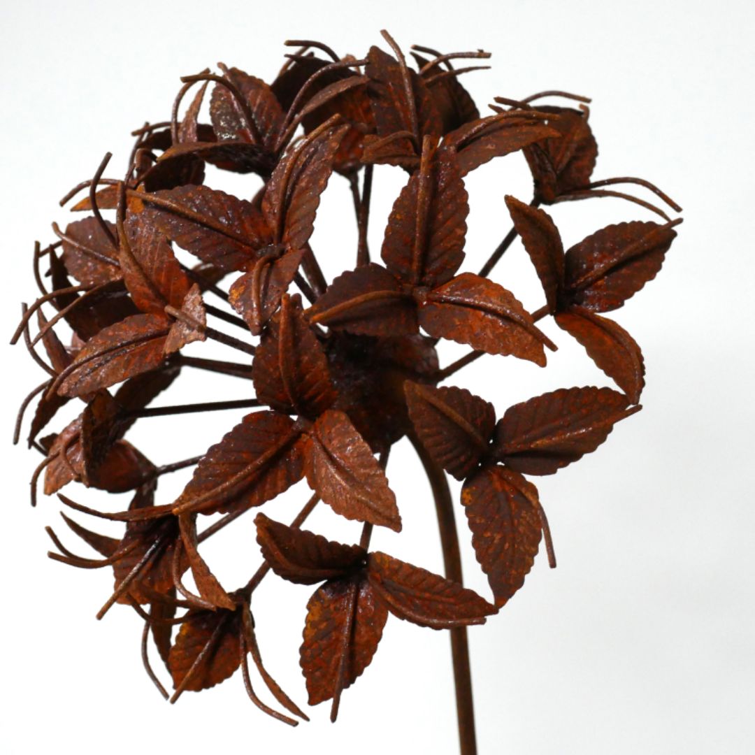 Rust Flower Head Garden Stake