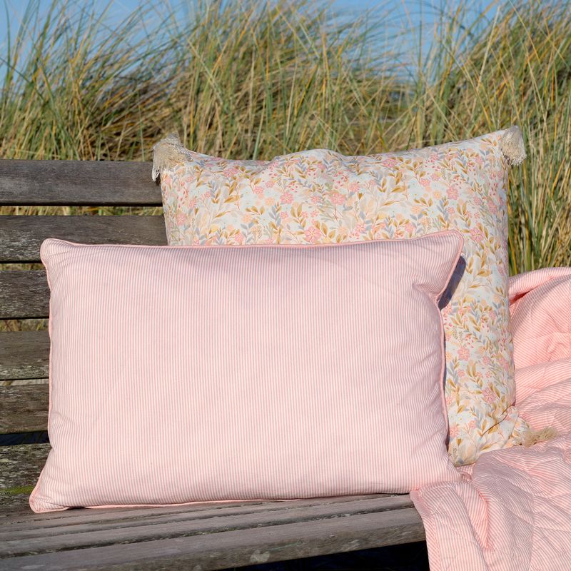 Chic Rose & White Rectangular Cushion