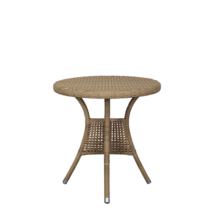 Braided rattan bistro circular table.