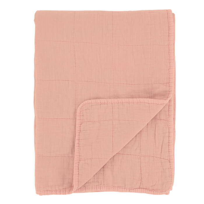 Chic Quilted Blanket - Coral Blush