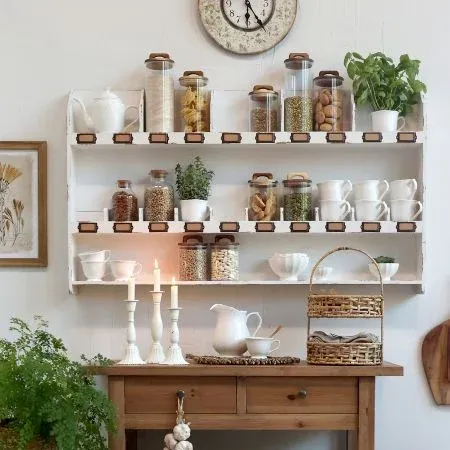 Gwen Antique Cream Sorting Wall Shelf Unit