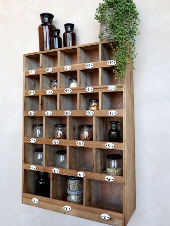 Wooden A–Z pigeonhole shelf with small compartments, ideal for organising letters, craft items and everyday essentials neatly