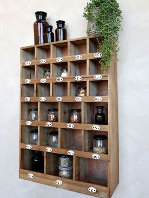Wooden A–Z pigeonhole shelf with small compartments, ideal for organising letters, craft items and everyday essentials neatly