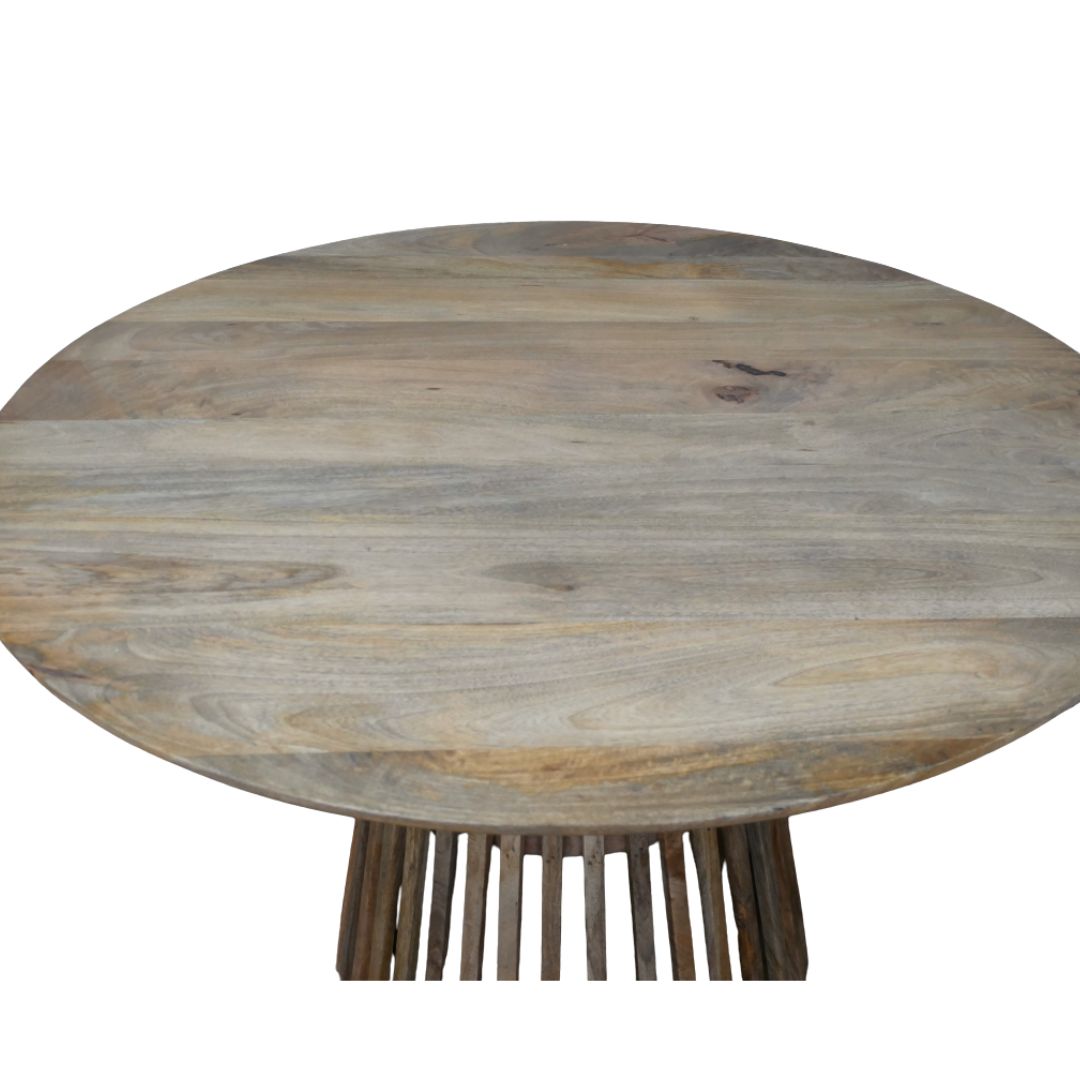 Ulm Round Dining Table - circular with slatted central column