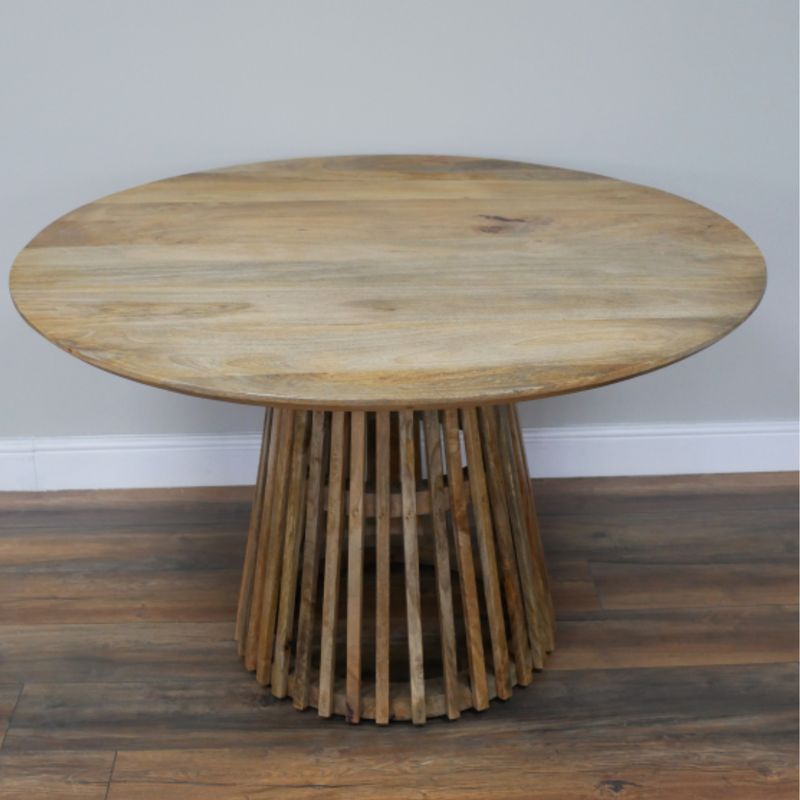 Ulm Round Dining Table - circular with slatted central column