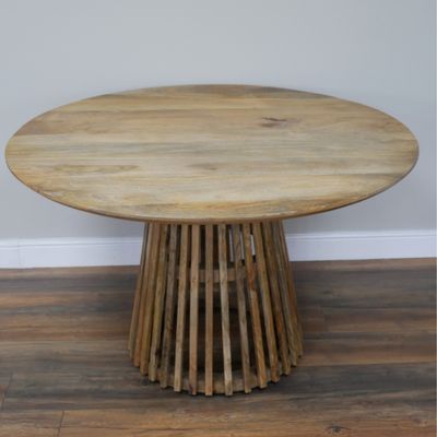Ulm Round Dining Table - circular with slatted central column