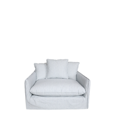 Marseilles Sky Blue & Cream Stripe Large Armchair Marseilles Sky Blue & Cream Stripe Large Armchair