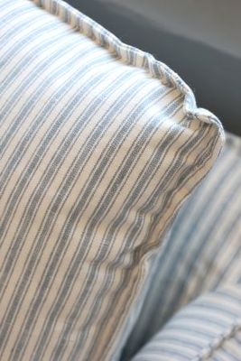 Marseilles Sky Blue & Cream Stripe Large Armchair
