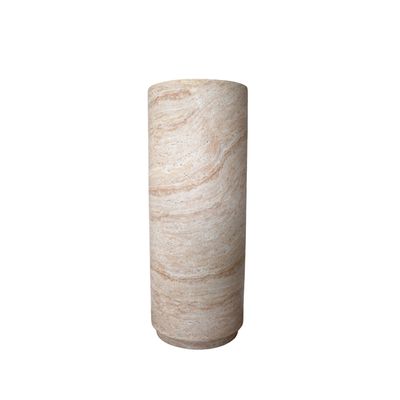 Stone-effect column pedestal with a travertine-style finish, ideal for displaying plants, sculptures or décor accents.