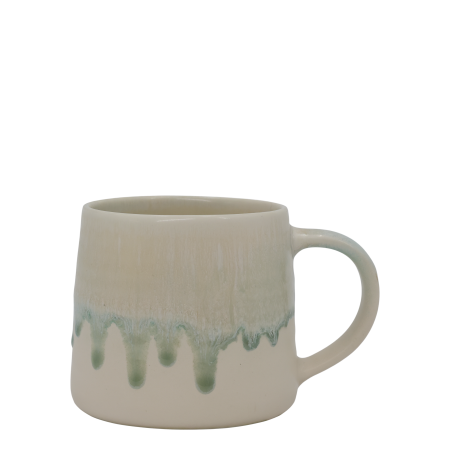 Easy Morning Mug - Mint Cream Mint Cream: Easy Morning Mug with soft seafoam drip glaze, creamy base and rounded handle.