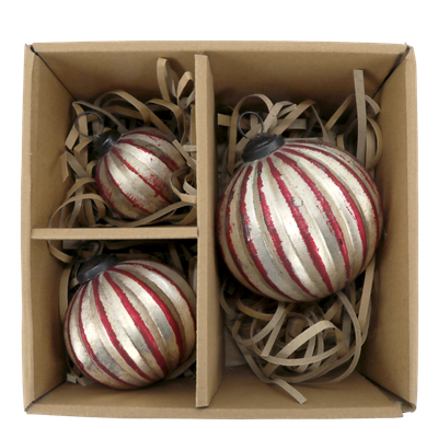 Twelfth Night Champagne & Cherry Baubles – Round. Small, Medium and Large