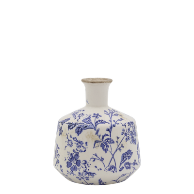 Delicate indigo flowers and winding foliage inspired by the quiet beauty of country hedgerows ceramic Vase