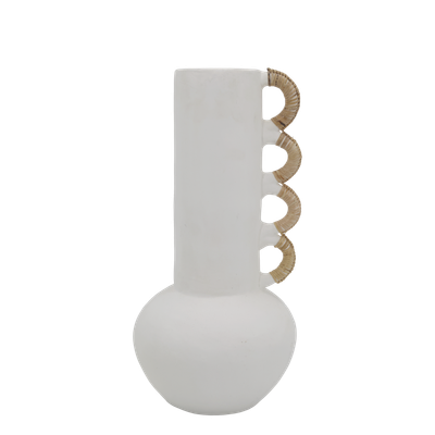 The Linton Vase A sculptural white vase with woven loop details, bringing natural texture and understated character to any room.