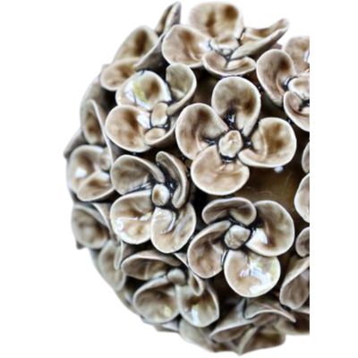Ceramic Flower Posy Mocca ornament featuring a full arrangement of glossy Mocca sculpted flowers with delicate detailing.