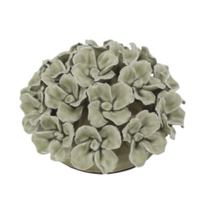 The Flower Posy Verte Ceramic Flower Posy Verte ornament featuring a full arrangement of glossy verte sculpted flowers with delicate detailing.