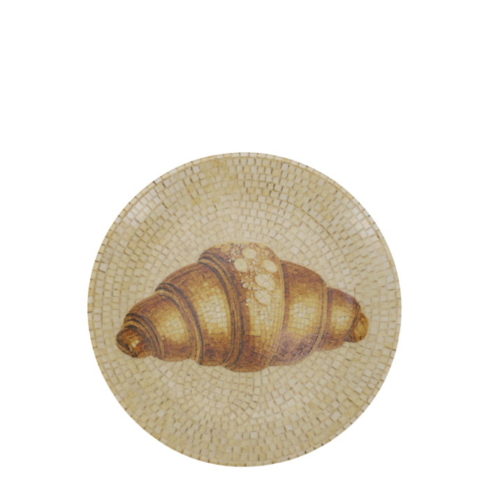 Chartres French Croissant Mosaic Decorative Plate – Warm Honey & Cream