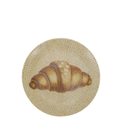 Chartres French Croissant Mosaic Decorative Plate – Warm Honey & Cream