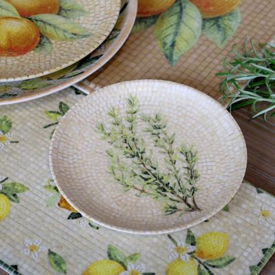 Chartres Herb Mosaic Plates – Set of Four