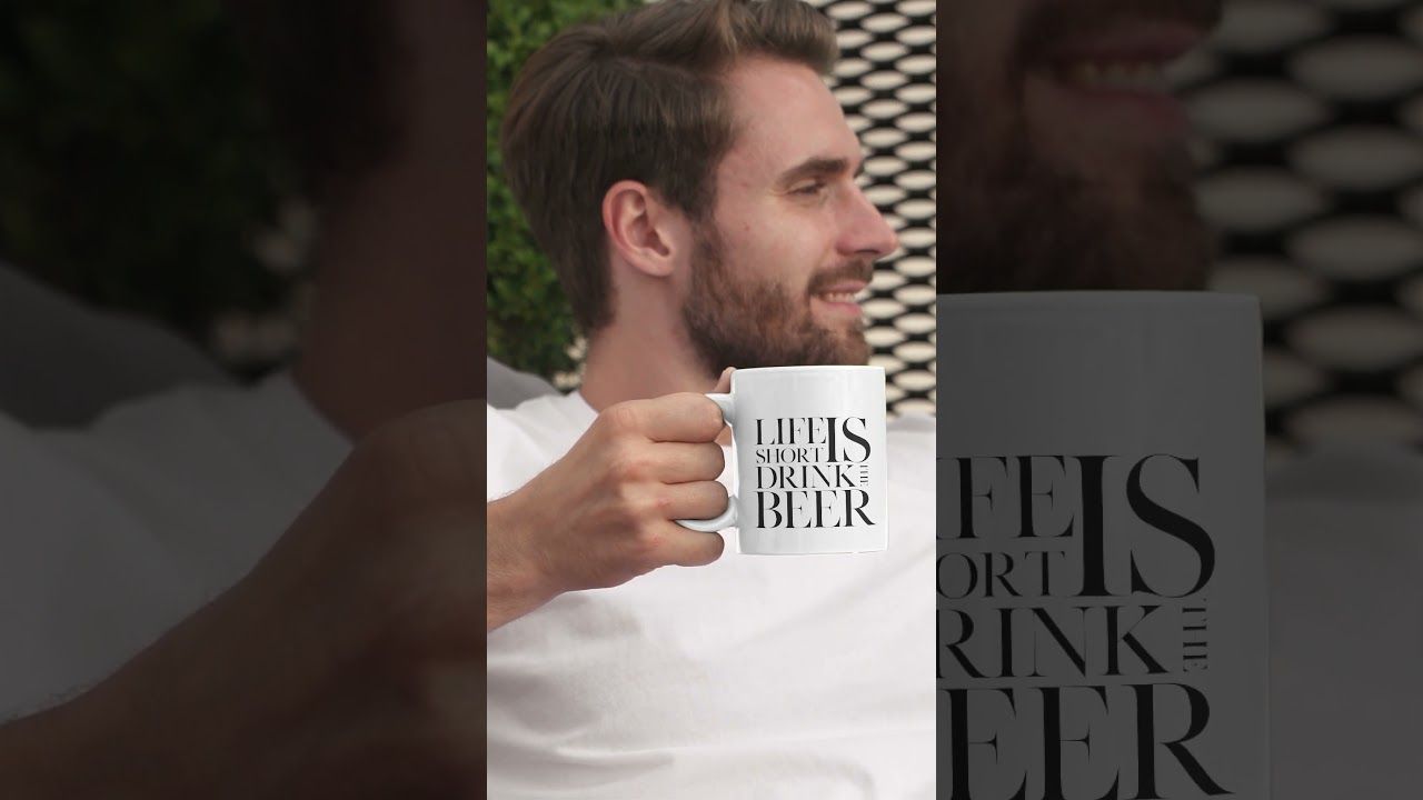 LIFE IS SHORT. DRINK THE BEER. White glossy mug