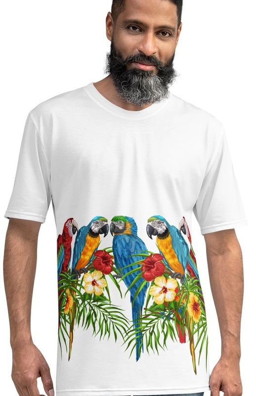 THE WORLD FAMOUS PARROT DESIGN. All-Over Print Men&#39;s Crew Neck Men&#39;s T-Shirt