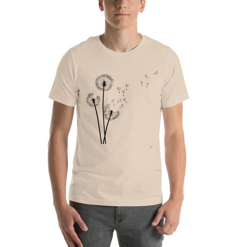 BLOW ON ME AND WISH. DANDELION. Some See A Weed. Others See A Wish. Unisex t-shirt