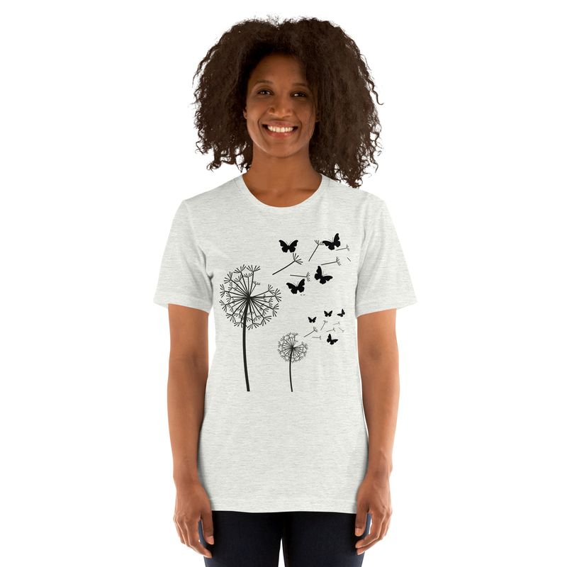 DANDELIONS AND BUTTERFLIES. Unisex T-Shirt