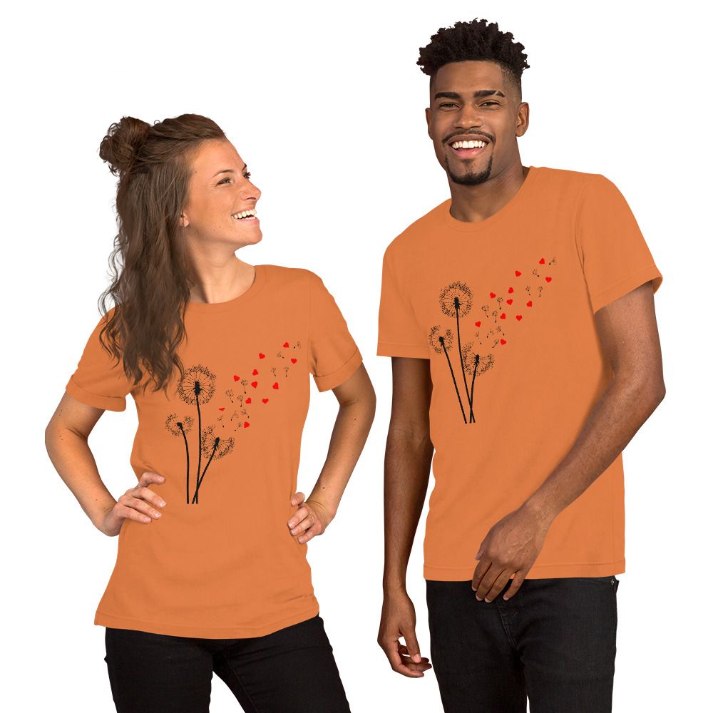 DANDELIONS AND HEARTS Unisex T-Shirt