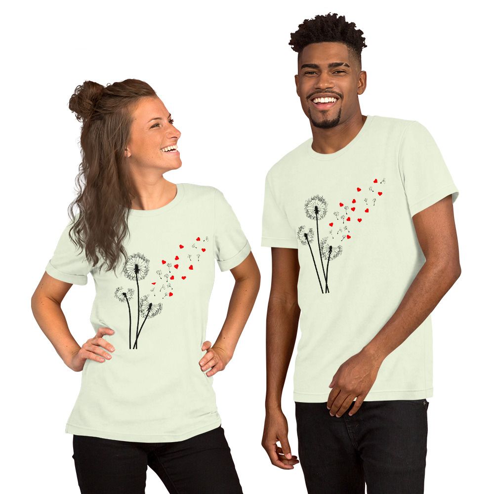 DANDELIONS AND HEARTS Unisex T-Shirt