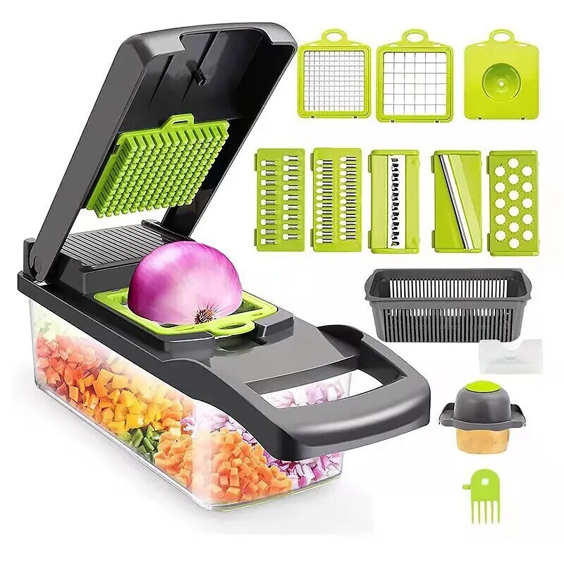 16In1 Multifunctional Kitchen accessories gadgets Vegetable Slicer Chopper With Basket Fruit Potato Slicer Carrot Onion Shredder