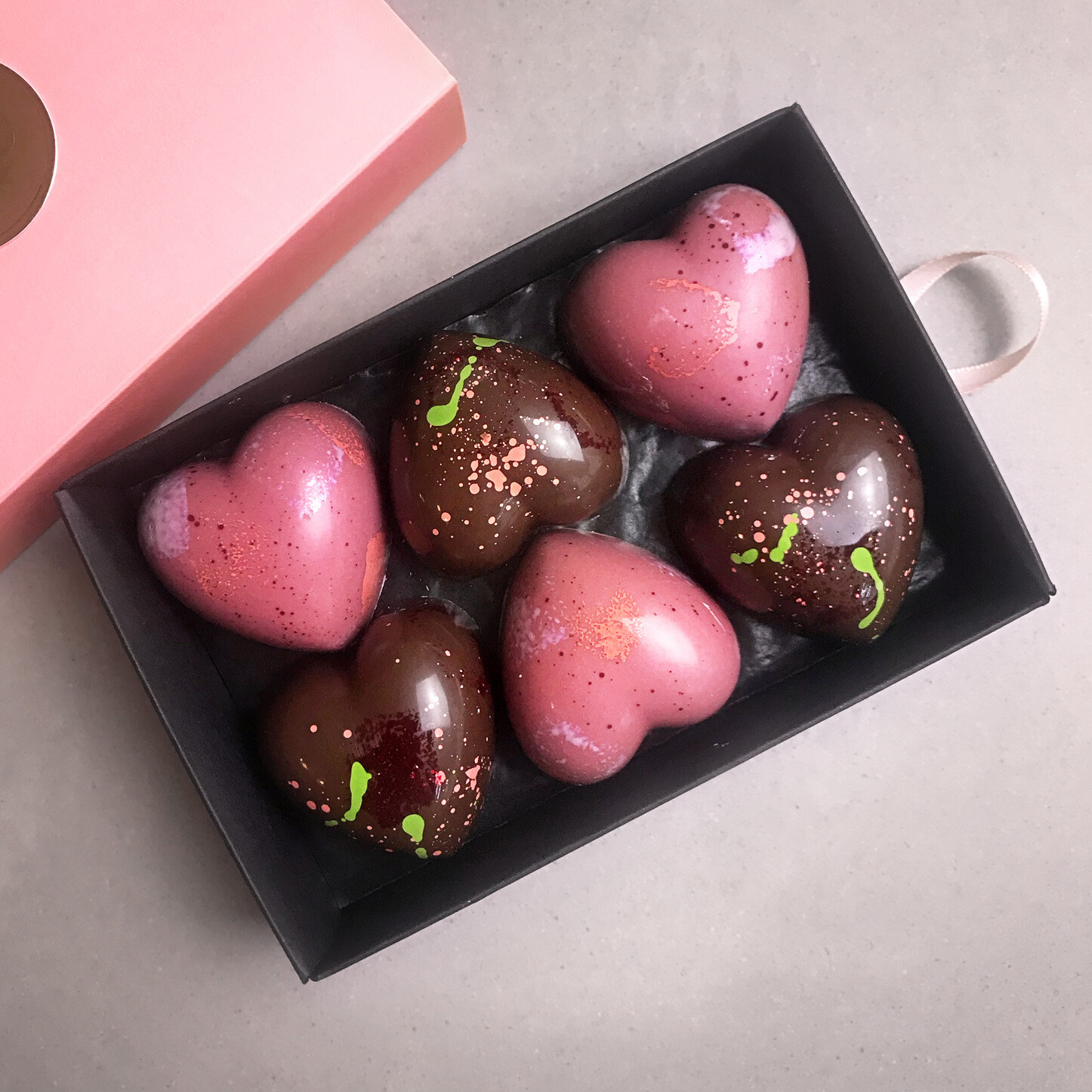 6er Geschenkbox Chocorons-Herzpraliné