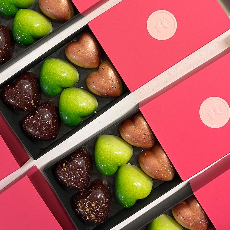 6er-Box Chocorons-Herzpralinen