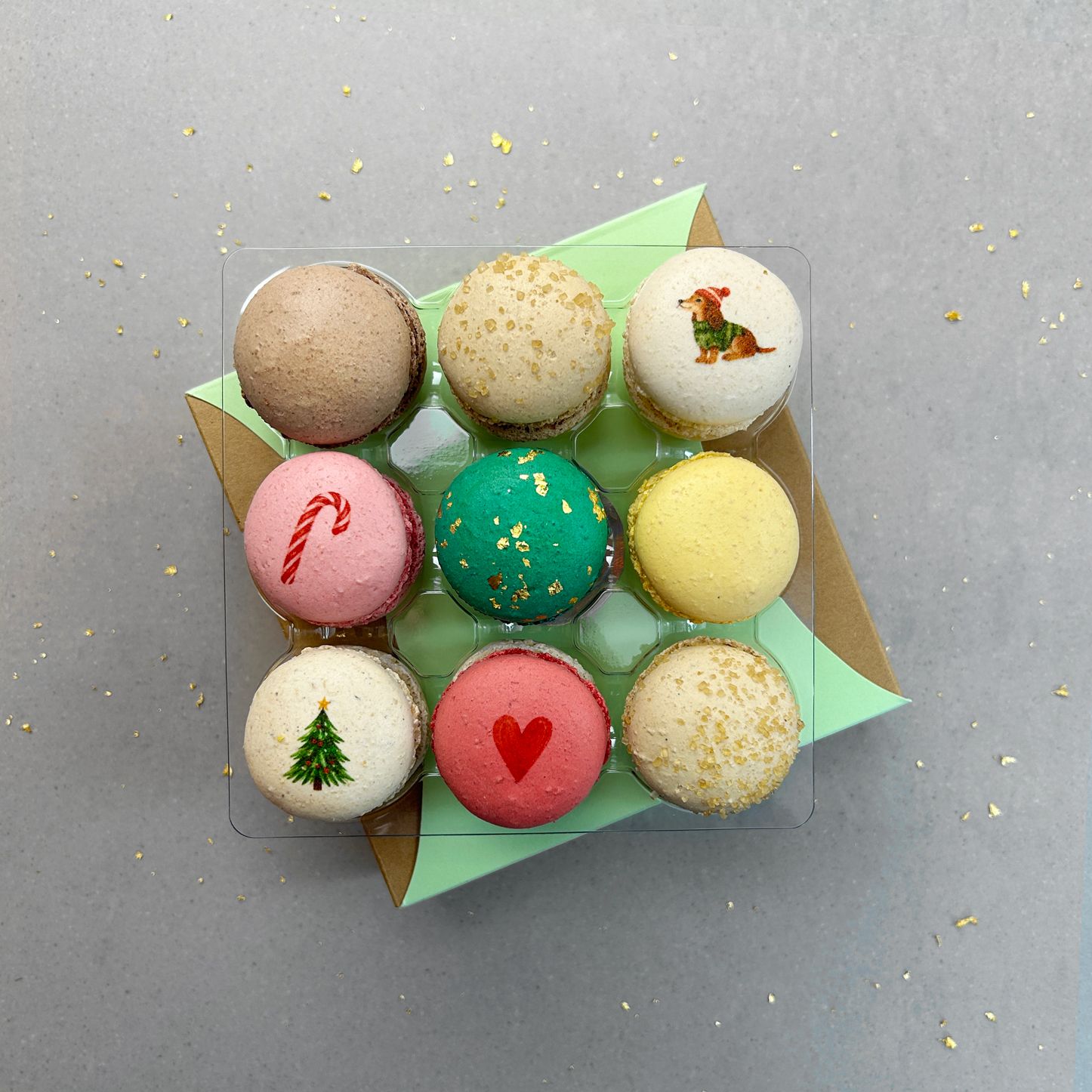 9er Weihnachtsmacarons