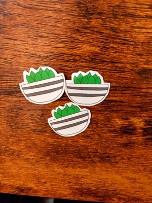 Bowl Plant stickers (small size, set of 3)