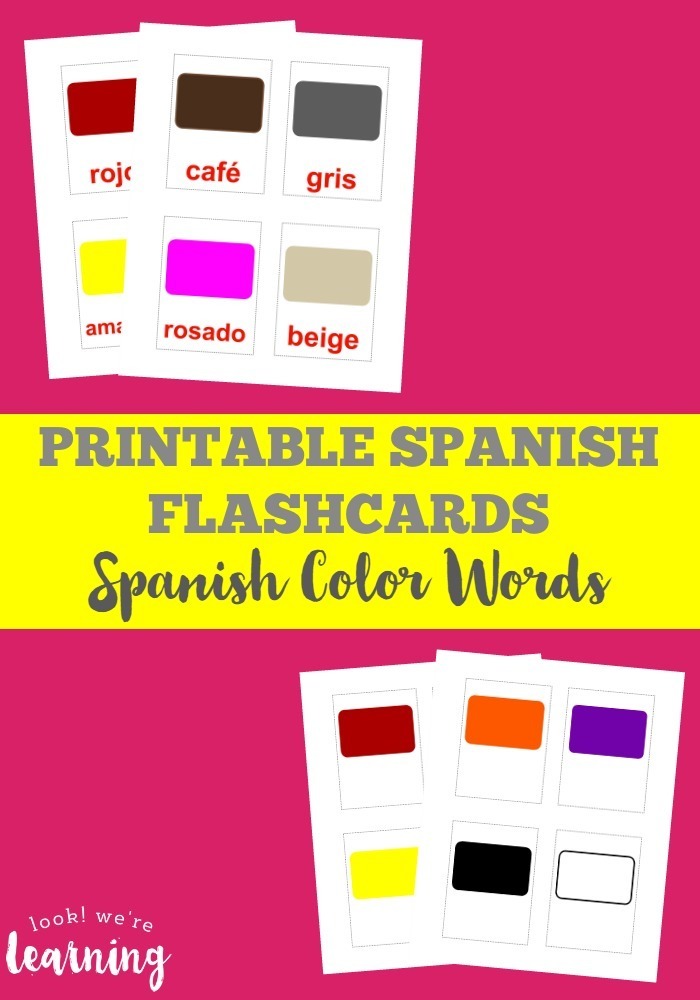 Printable Spanish Flashcards: Spanish Color Words Printable Spanish Flashcards: Spanish Color Words