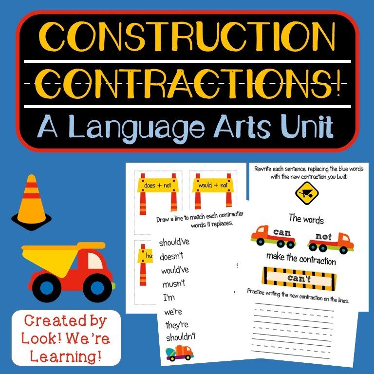Construction Contractions! Language Arts Pack Construction Contractions! Language Arts Pack