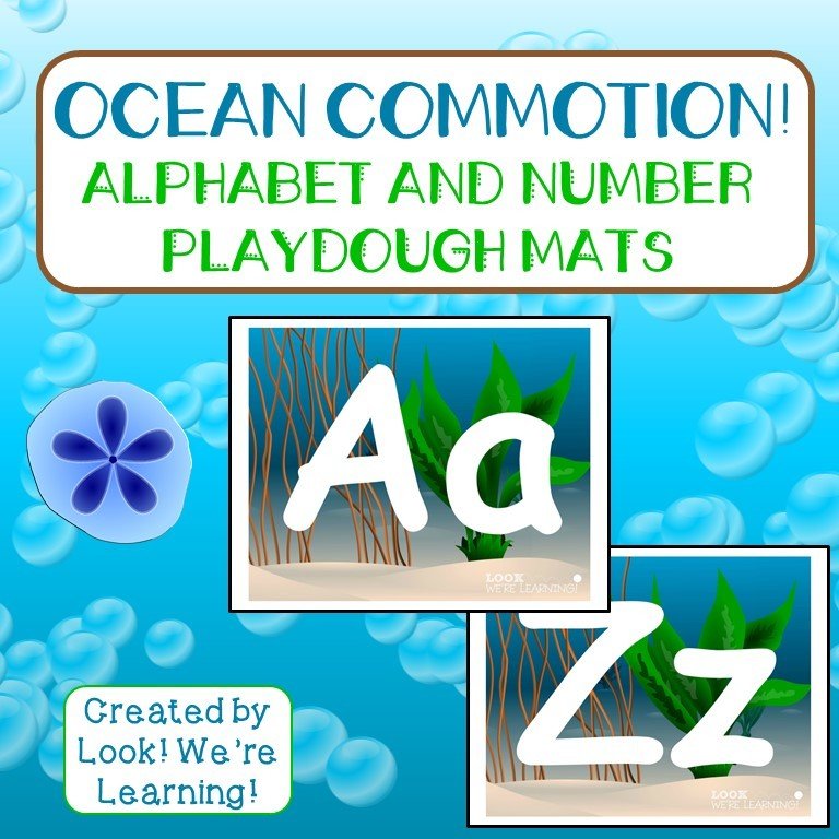 Ocean Alphabet and Number Playdough Mats Ocean Alphabet and Number Playdough Mats