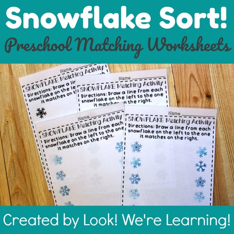 Snowflake Sort! Preschool Matching Worksheets Snowflake Sort! Preschool Matching Worksheets