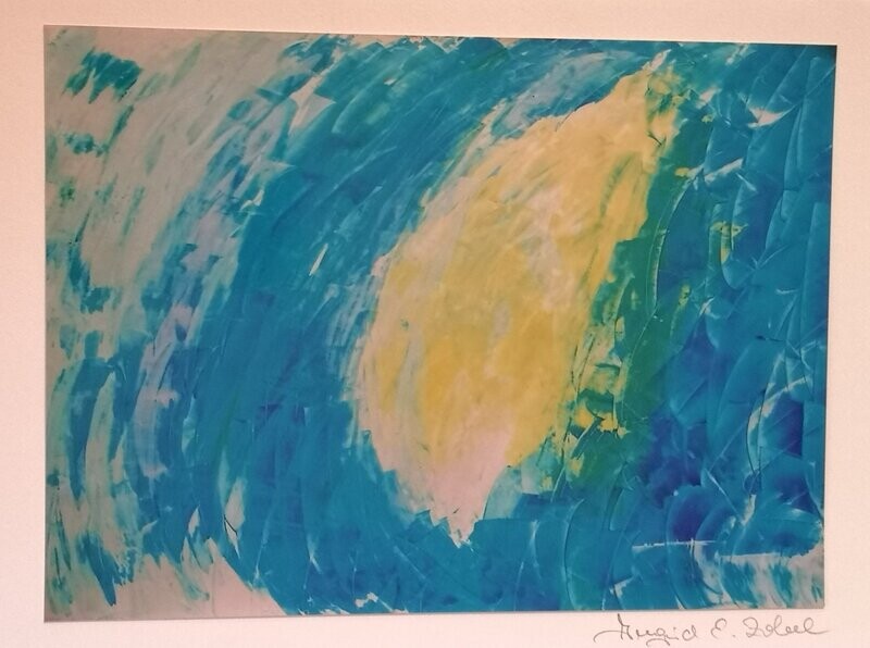 Karte Gemälde Blau Gelb