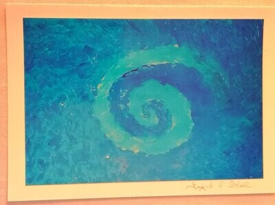 Briefkarte Gemälde Wasserwirbel