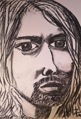 Kurt Cobain Kohlezeichnung