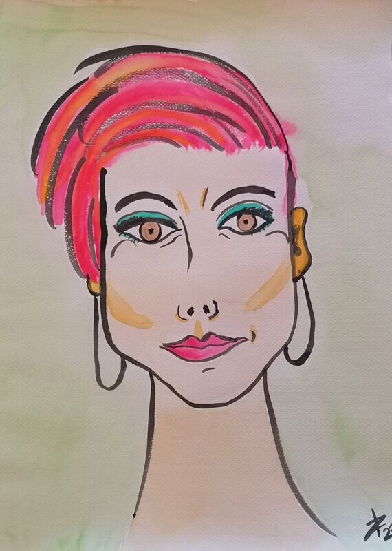 Faces II Aquarell